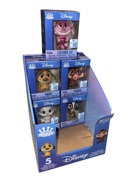 Funko Other - Funko Minis Disney Complete Set 5 Marie Pumbaa Timon Flower Cheshire + Display